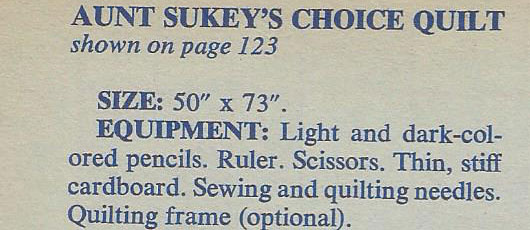 1978 list of quilting supplies