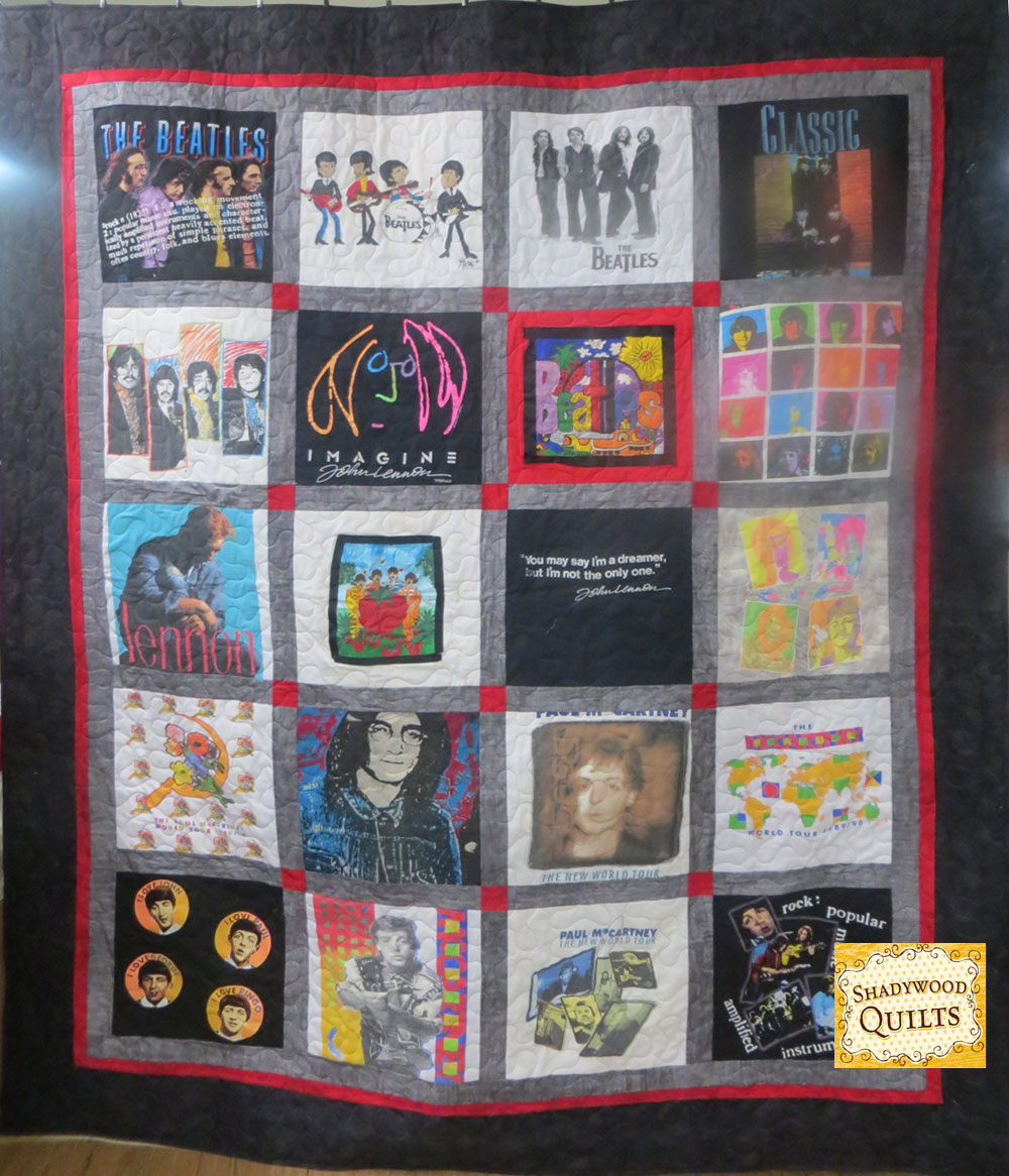 TShirt Quilt made from Beatles tees