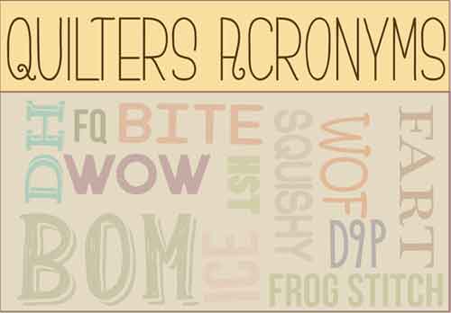 quilters terms, glossary and acronyms