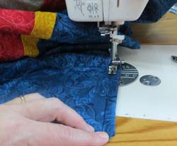 machine binding on a quilt
