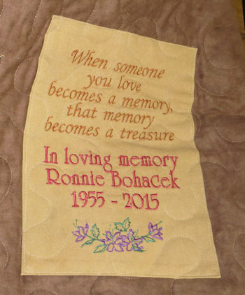 Embroidery - In Loving Memory