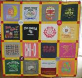 TShirt Quilt with Sashings and cornerstones